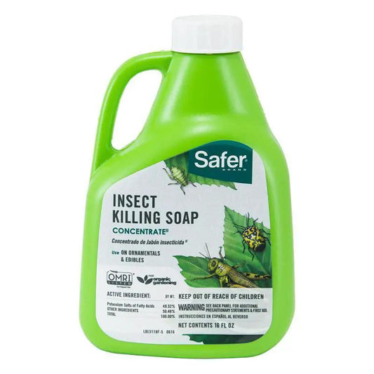 Safer Brand Insecticidal Soap Concentrate pint in green bottle with white cap on Tampa Home & Garden Store