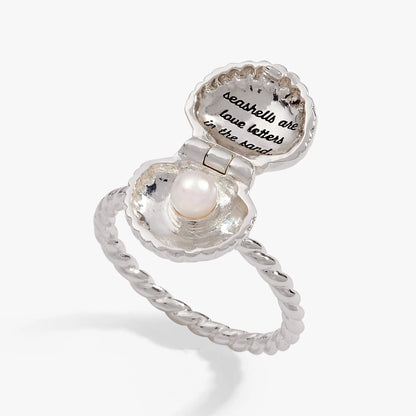 Locket ring from Salt + Sea, seashell motif with pearl, by ALEX AND ANI on Tampa Home & Garden Store