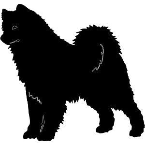 Samoyed garden stake silhouette, black metal finish, Rustica Ornamentals on Tampa Home & Garden Store