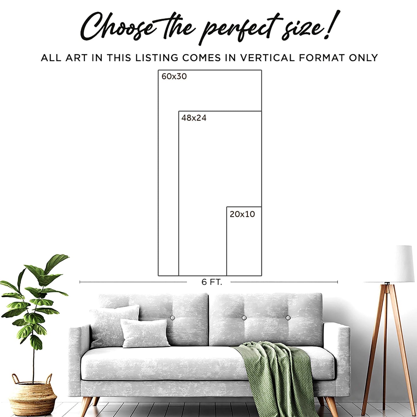 Beachfront Painting Coastal Wall Art canvas by Tailored Canvases in modern living room with sofa on Tampa Home & Garden Store