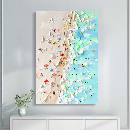 Beachfront Painting Wall Art canvas by Tailored Canvases; textured beach and turquoise sea on Tampa Home & Garden Store