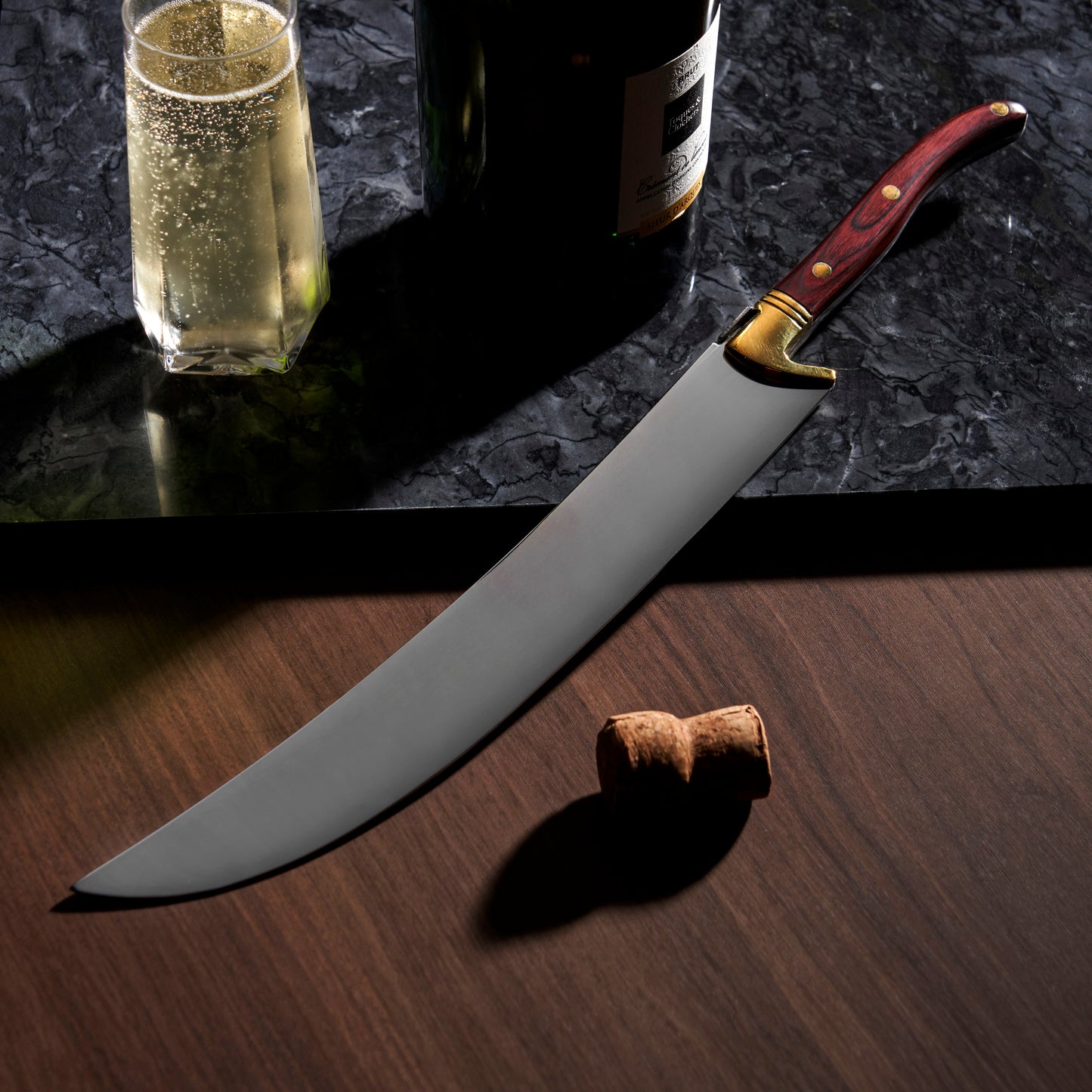 Elegant Champagne Saber and Stainless Steel Blade