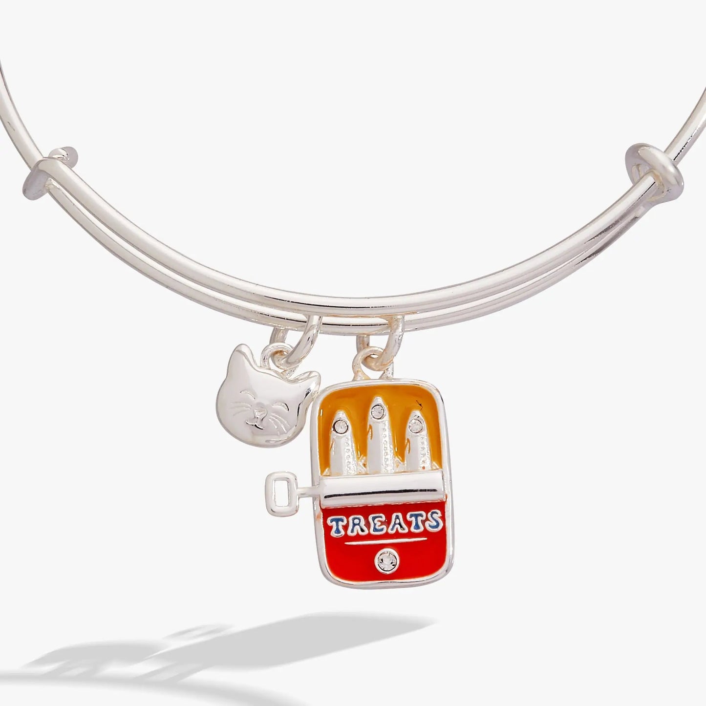 Cat and Sardine Tin Duo Charm Bangle Jewelry