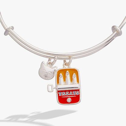 Cat and Sardine Tin Duo Charm Bangle Jewelry