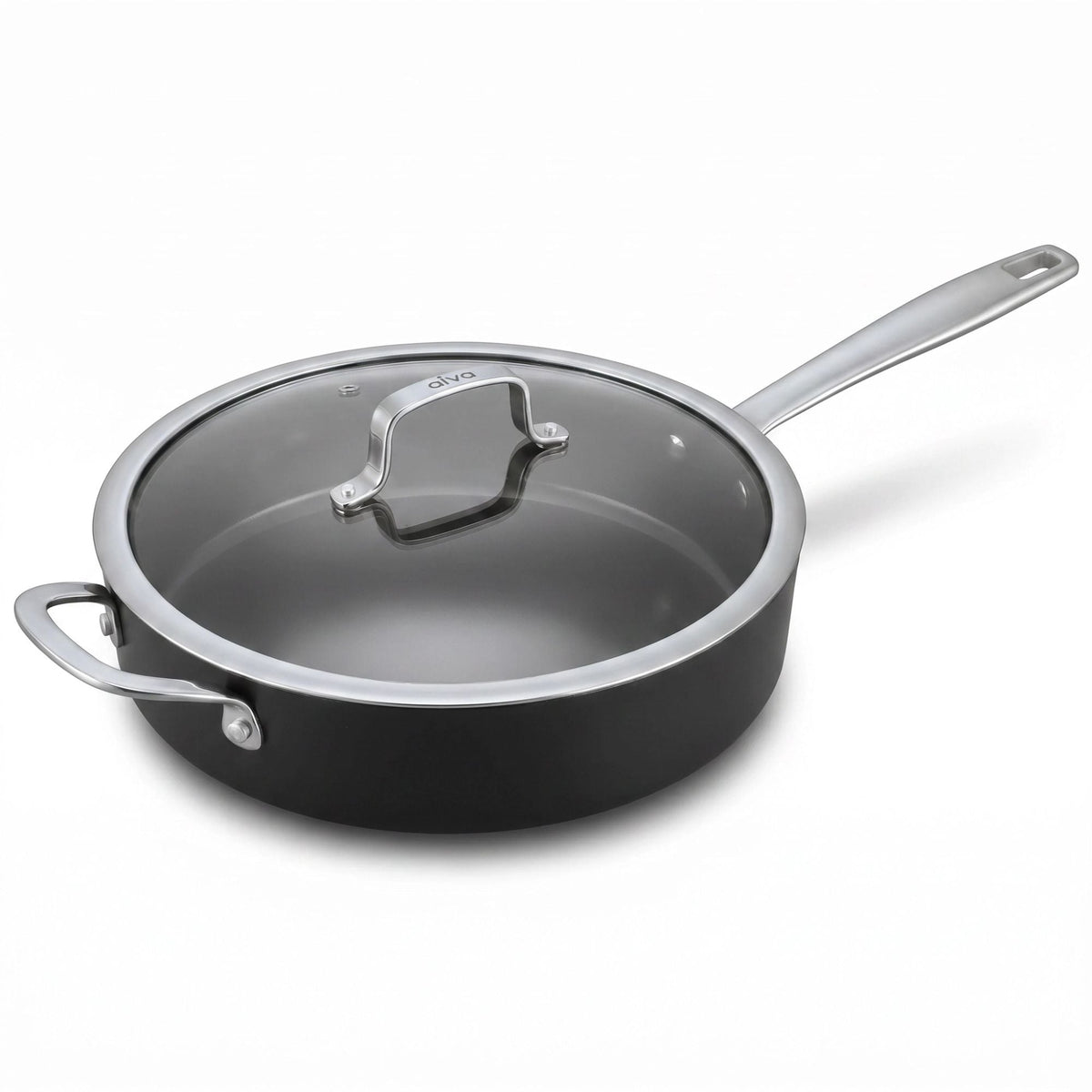 Alva Ceramic Nonstick Sauté Pan 4-Qt with glass lid, stainless steel rim on Tampa Home & Garden Store