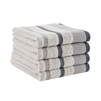 Soft Cotton Bath Towel Set and Stripe Detail