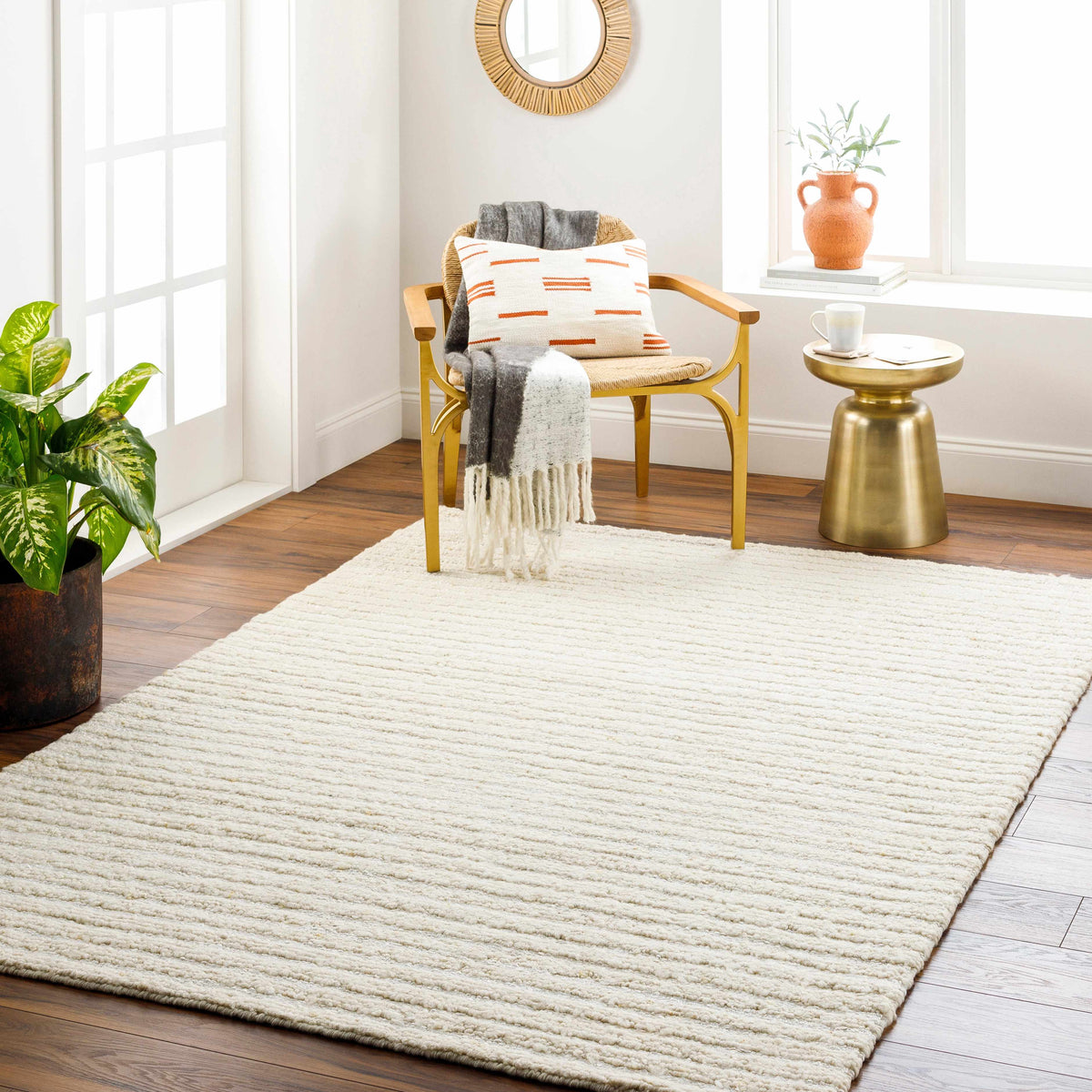 Debra Area Rug clearance cream textured pile Boutique Rugs on Tampa Home & Garden Store