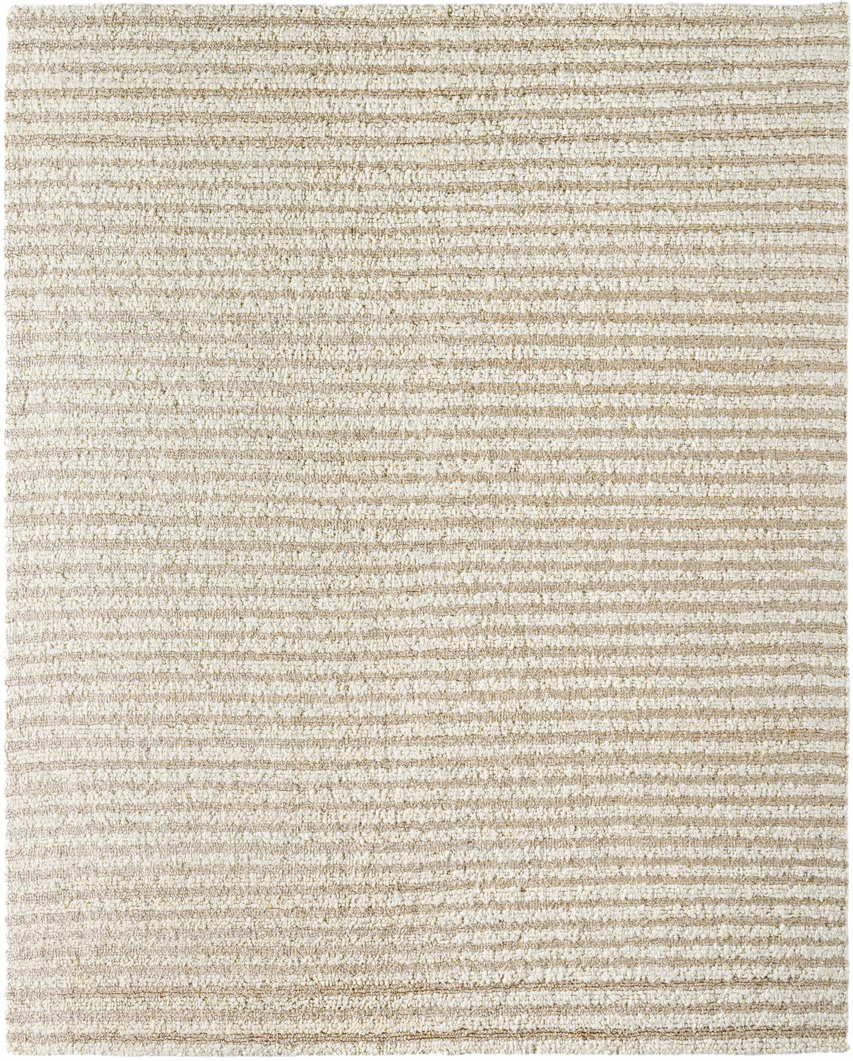 Saku Cream Striped Wool Rug beige & cream striped, plush boucle texture Boutique Rugs Clearance on Tampa Home & Garden Store