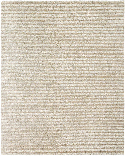 Saku Cream Striped Wool Rug beige & cream striped, plush boucle texture Boutique Rugs Clearance on Tampa Home & Garden Store