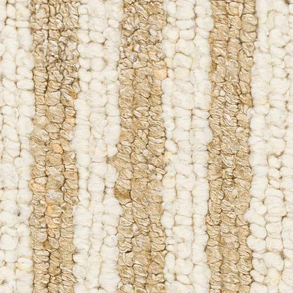 Saku Cream Striped Wool Rug Clearance by Boutique Rugs, cream and tan striped textured wool on Tampa Home & Garden Store