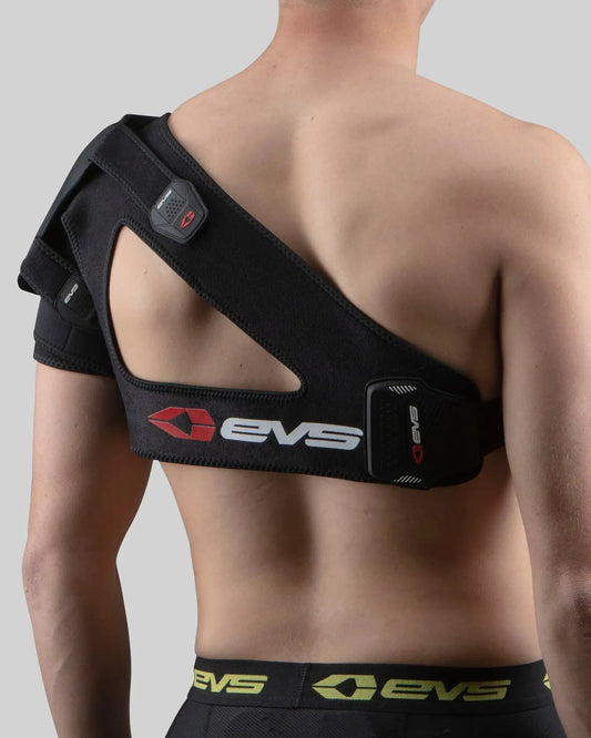 EVS SB04 Shoulder Support With X Strap, black neoprene shoulder brace with Velcro straps on Tampa Home & Garden Store