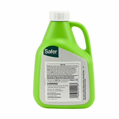 Safer Insect Killing Soap Concentrate bottle; green plastic with white cap, Safer label pesticide on Tampa Home & Garden Store