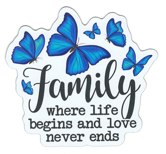 Grand aimant flexible - Famille - Là où la vie commence et l'amour ne finit jamais