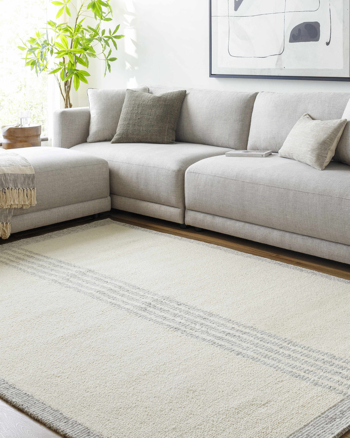Ande Cream Area Rug by Boutique Rugs, light textured woven rug for living room on Tampa Home & Garden Store