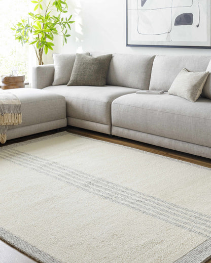Ande Cream Area Rug by Boutique Rugs, light textured woven rug for living room on Tampa Home & Garden Store