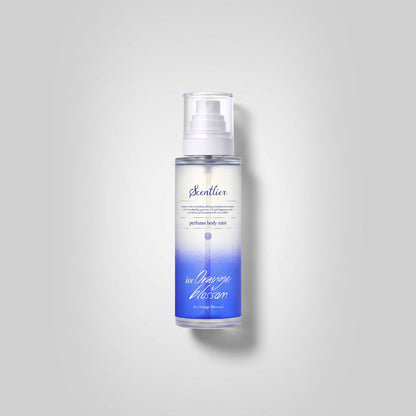 Scentlier perfume body mist 150ml Ice Orange Blossom bottle with white spray cap blue gradient on Tampa Home & Garden Store