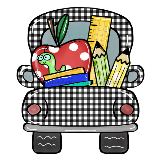 School Sign, Black School Truck Sign, wood sign, DECOE-W-044-DH - Tampa Home & Garden Store