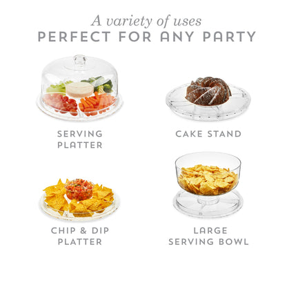 Four Piece Clear Acrylic Cake Stand and Platter