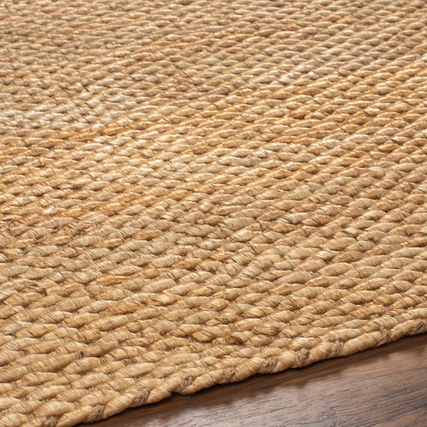 Olof Hand Woven Jute Rug natural beige braided fibers Boutique Rugs clearance on Tampa Home & Garden Store