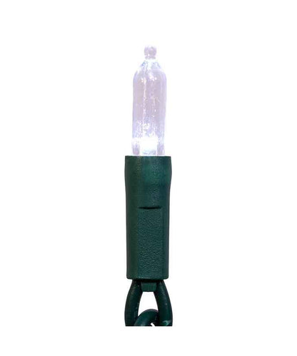Juego de luces LED nostálgicas de 50 luces con cable verde blanco frío