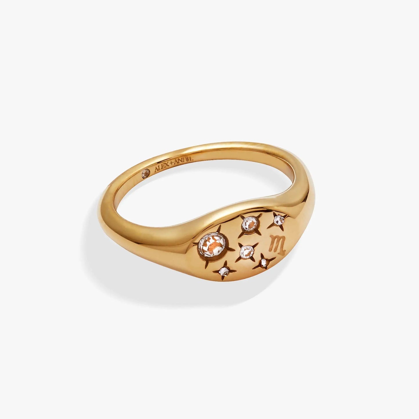 Scorpio Zodiac Ring by Alex and Ani, gold-tone band with star constellation design and crystals on Tampa Home & Garden Store