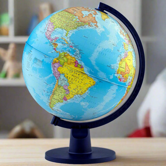 Scout Globe desk globe for kids on blue stand with country labels by Ultimate Globes on Tampa Home & Garden Store
