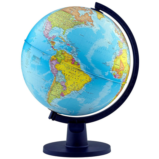 Scout Globe educational desk globe for children on a dark blue stand on Tampa Home & Garden Store