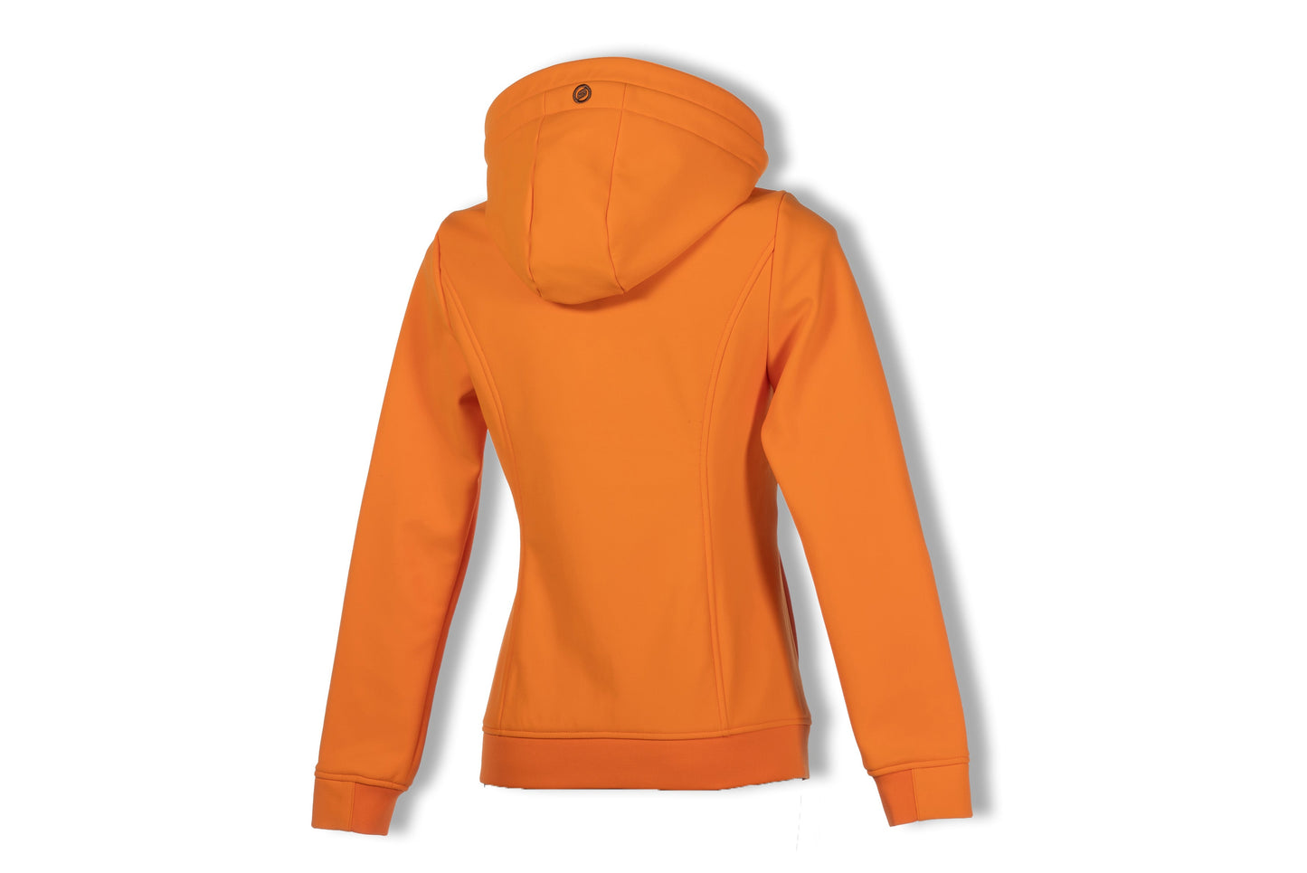 Suomy Women's Winter Jacket orange hooded coat back view, American Equus on Tampa Home & Garden Store