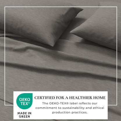 Heathered Jersey and Cotton Blend Bed Sheets