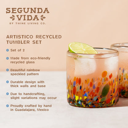 Handblown Recycled Glass and Cocktail Tumblers