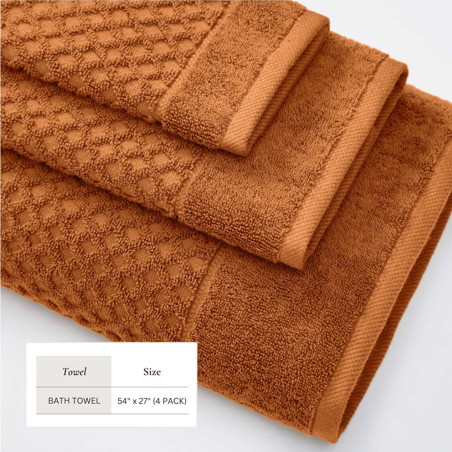 Cotton Diamond Waffle Weave Bath Towel Set