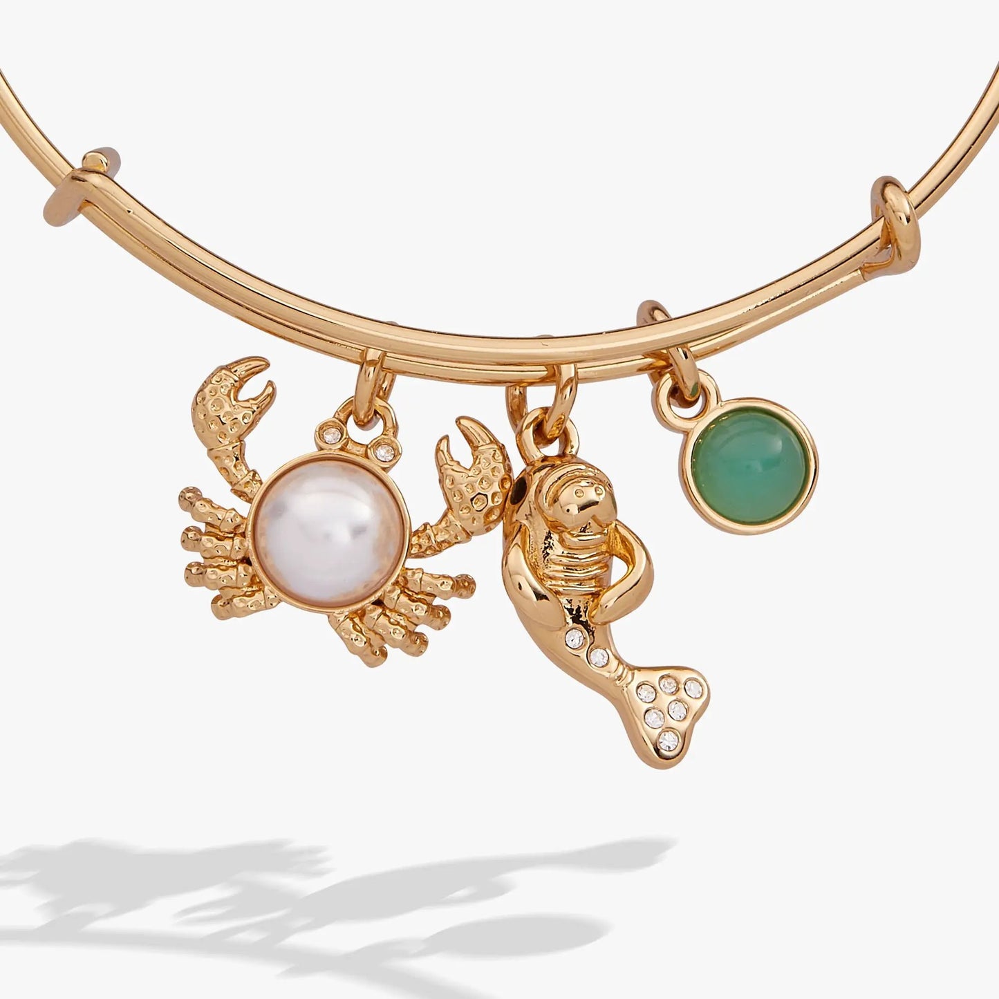 Sea Creature Multi Charm Bangle with Crab Manatee
