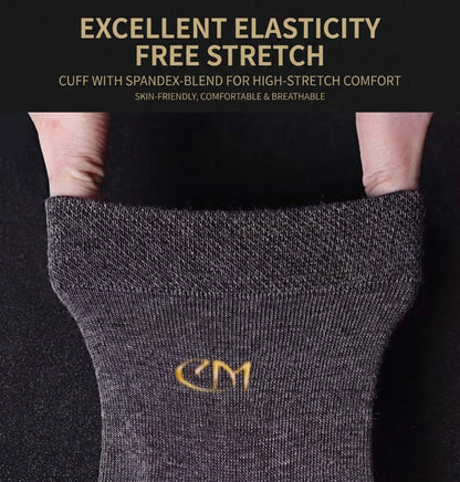 Seamless toe dress socks cotton blend 5-pair pack unisex size 7–12 crew socks with gold CM logo on Tampa Home & Garden Store