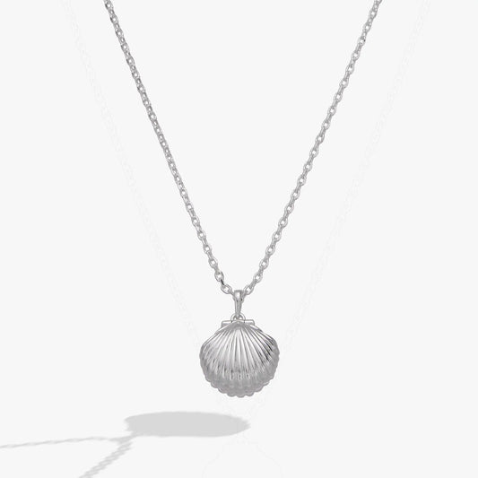 Alex and Ani seashell locket necklace with ribbed silver shell pendant on Tampa Home & Garden Store