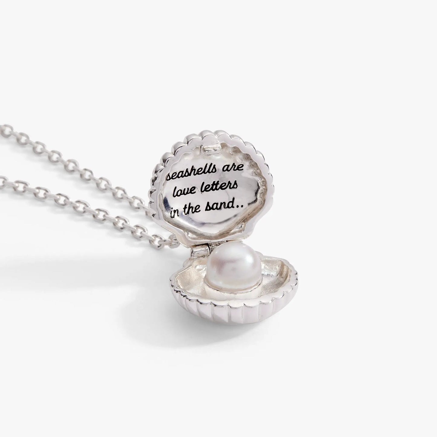 Salt and Sea Seashell Locket Pendant With Pearl