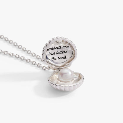 Salt and Sea Seashell Locket Pendant With Pearl