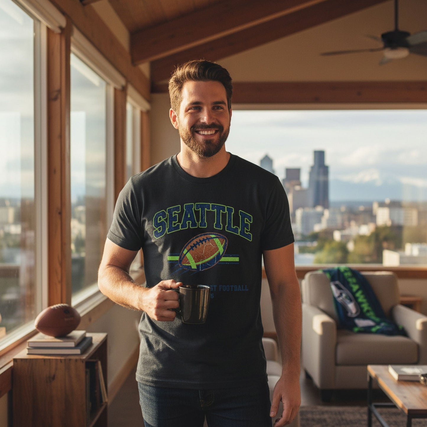 Seattle football tee and Pacific Northwest 1976
