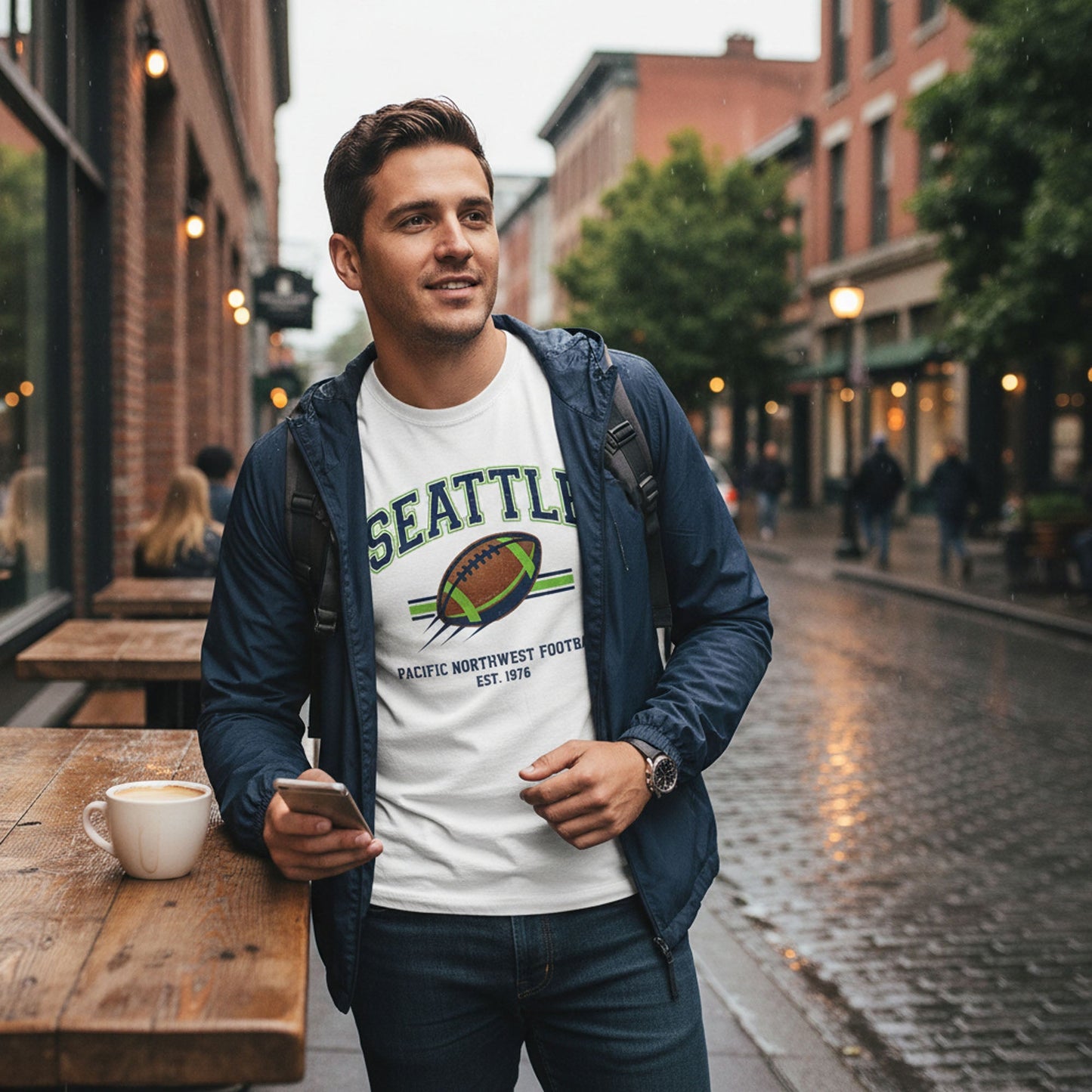 Seattle football tee and Pacific Northwest 1976