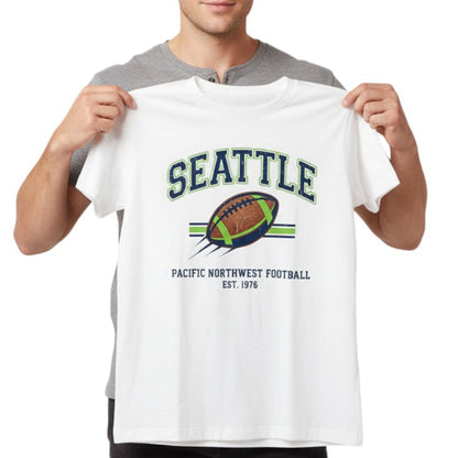 Seattle football tee and Pacific Northwest 1976