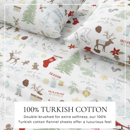 Turkish Cotton And Christmas Flannel Sheet Set