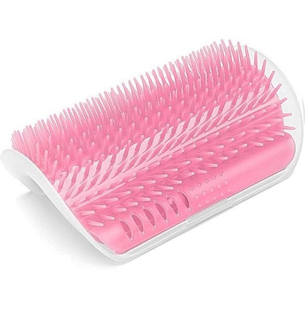 Self Groomer Cat Brush pink angled massager with soft bristles Stevvex pet comb on Tampa Home & Garden Store