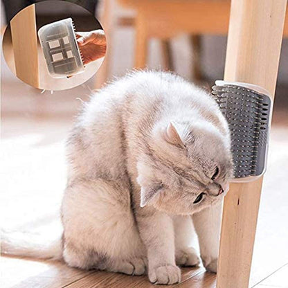 Stevvex Self Groomer Cat Brush angled massager with soft bristles, interactive cat toy on Tampa Home & Garden Store