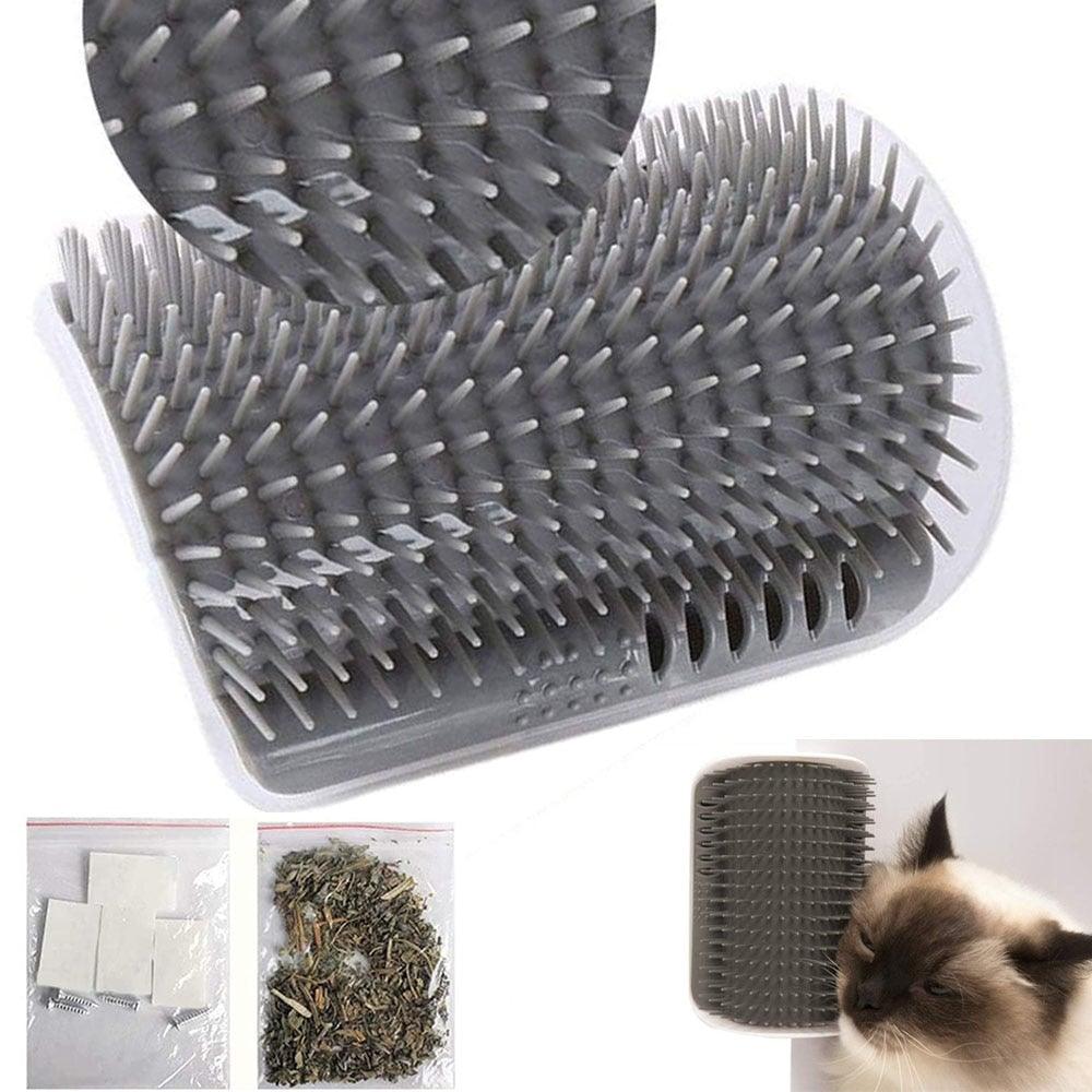 Stevvex Self Groomer Cat Brush gray silicone bristle massager for cats on Tampa Home & Garden Store