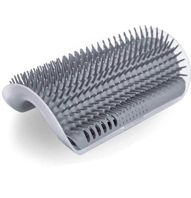 Stevvex Self Groomer Cat Brush angled massager with dense gray bristles, 1-piece cat brush on Tampa Home & Garden Store
