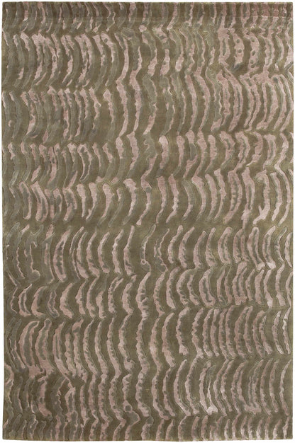 Selma Area Carpet rug in olive green with dusty pink wavy abstract pattern on Tampa Home & Garden Store