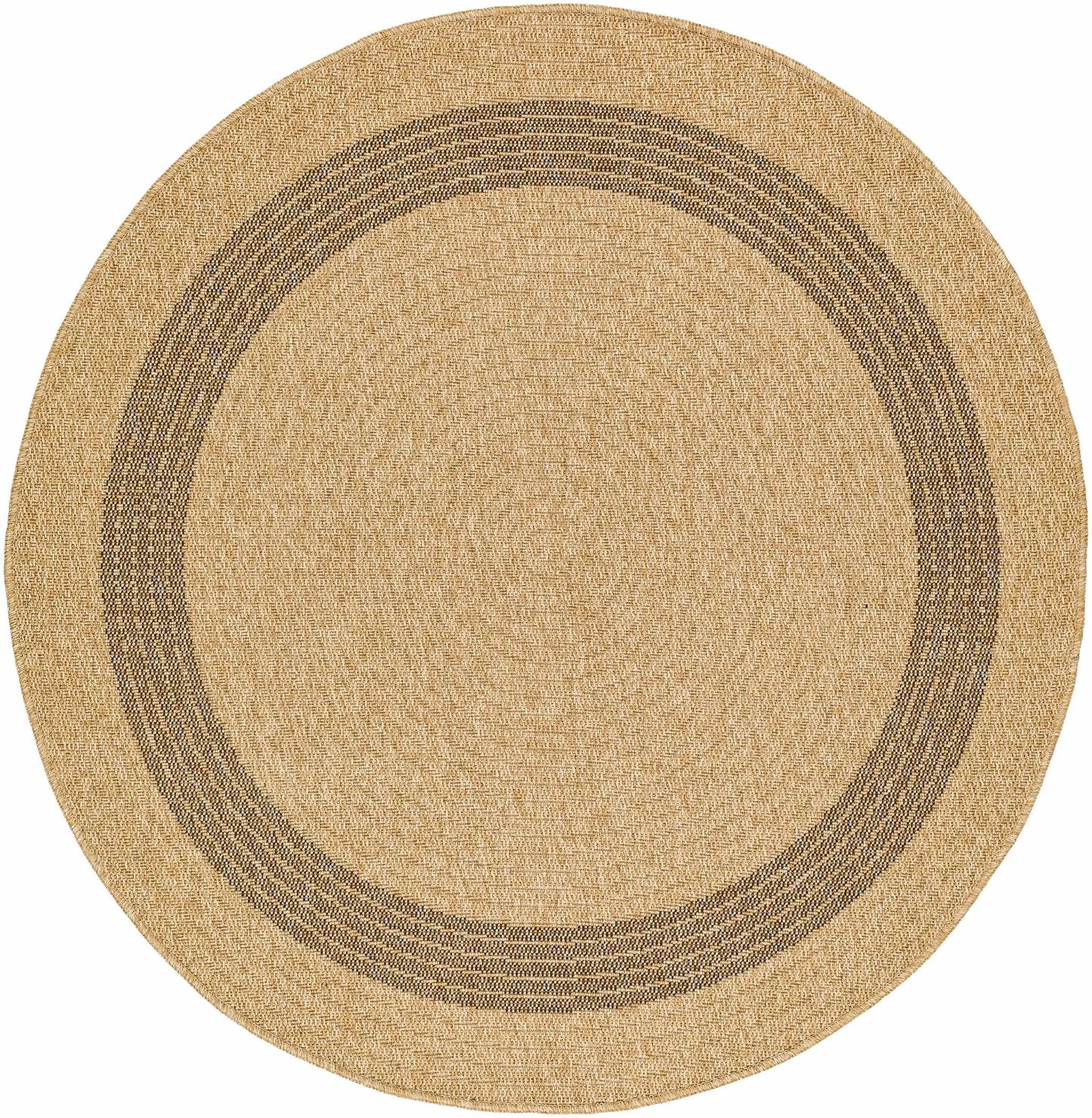 Andie Bordered Faux Jute Outdoor Rug for Patio