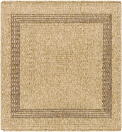 Andie Bordered Faux Jute Outdoor Rug for Patio