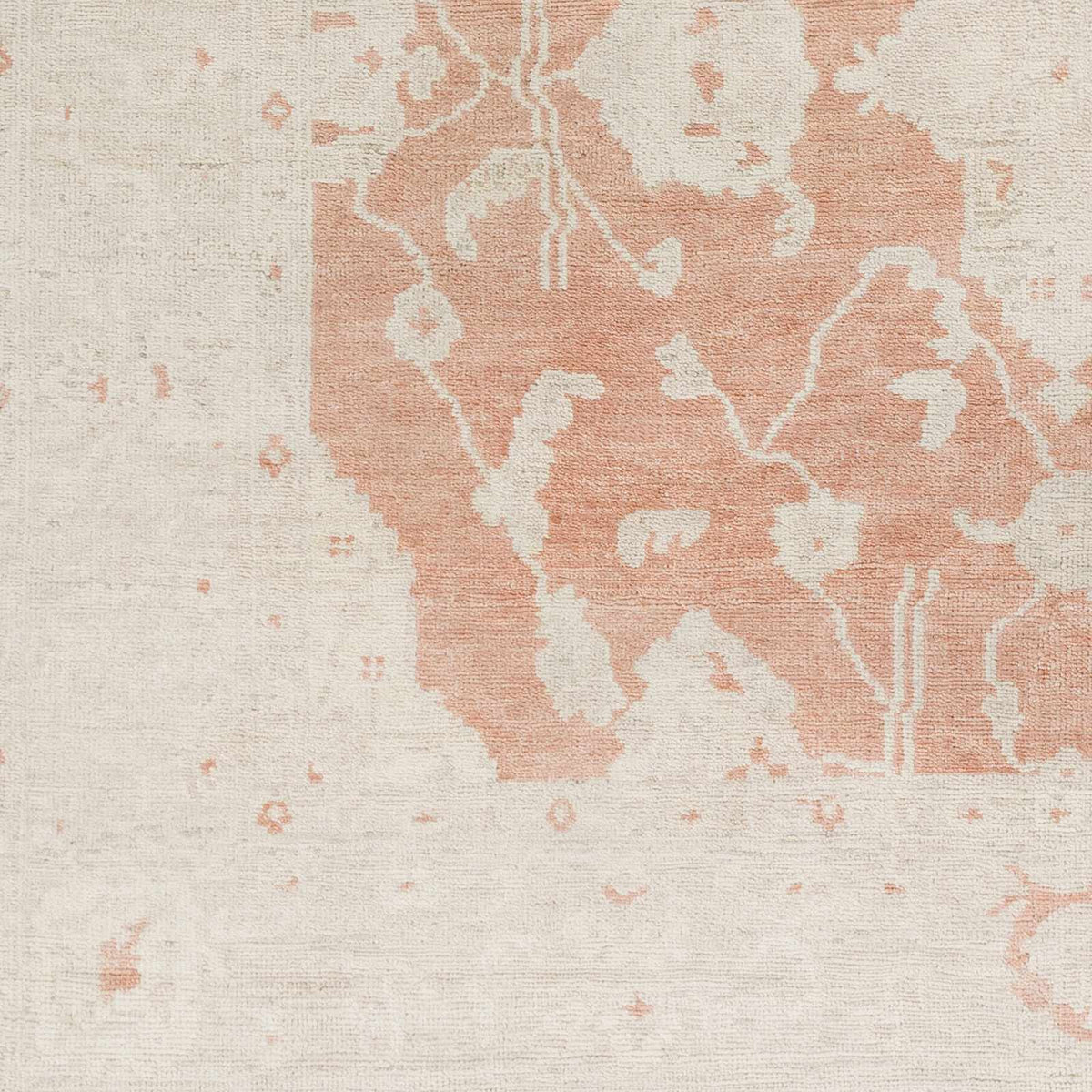 Seney Peach Area Rug peach and ivory distressed motif by Boutique Rugs on Tampa Home & Garden Store