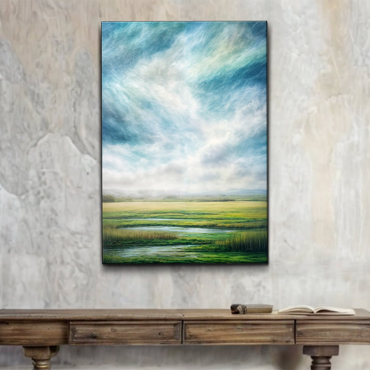Modern Skyview Nature Wall Art canvas framed landscape with blue sky Tailored Canvases on Tampa Home & Garden Store