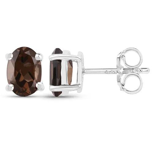 Smoky quartz 3.14ct stud earrings in .925 sterling silver by Bids.com on Tampa Home & Garden Store